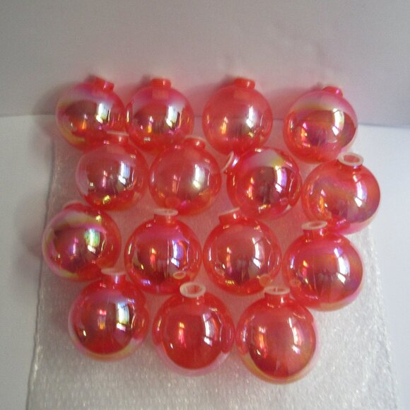 15 BARCANA Pink Iridescent Plastic Ornament Globe Light Covers CANADA Vintage 3" - Picture 1 of 9